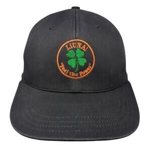 Liunaj Feel The Power Fitted Baseball Cap Black XL Embroidered 6 Panel Unionwear